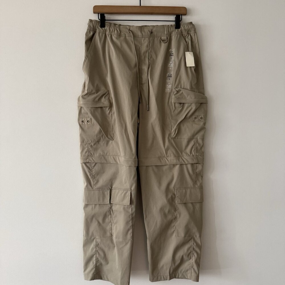Aero Zip Off Cargo Pants Mens Convertible Beige Outdoor Hiking Gorpcore Size L